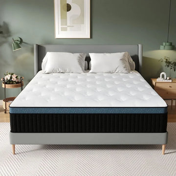 10  Hybrid Mattress in a Box, Twin Cowhide outer box packaging