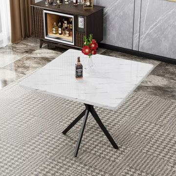 Hooseng Dining Table, Modern Kitchen Table, Dining Table with Adjustable Feet for Dining Room, Living Room