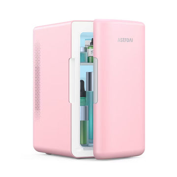 AstroAI Mini Fridge 6 Liter/8 Cans Beverage Skincare Fridge for Dorm Room Bedroom Pink