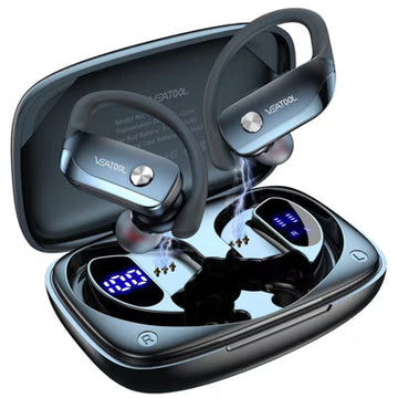 VEAT00L T6 Wireless Earbuds Bluetooth Headphone Sport, Bluetooth 5.4 Earbud, 72Hrs Earphone with Earhook, Mic
