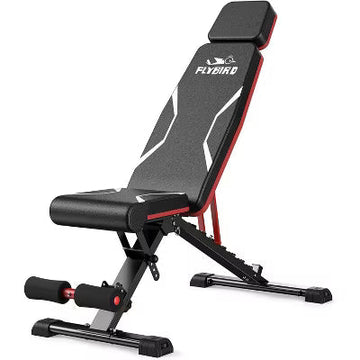 FLYBIRD Adjustable Weight Bench, 750LB Capacity Foldable Design for Incline/Decline/Flat Dumbbell Workouts at Home