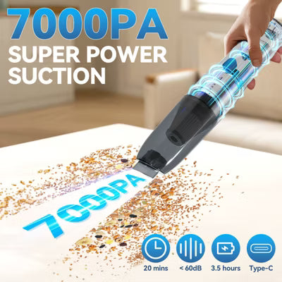YOMA H2 Handheld Cordless Car Vacuum, Mini High-Speed Brush Motor 60dB, Visual Dust Cup, Type-C Rechargeable, for Car, Sofa, Table, Keyboard