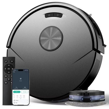 Teendow 2 in 1 Robot Vacuum and Mop Combo,8000Pa Self-Charging Robotic Vacuum Cleaner for Pet Hair, Hard Floors & Carpets,120-Min, App & Voice Control