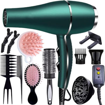 Morfone 12pcs-in-1 Hair Drying Set - Hair Dryer. Quickly dries hair - Compact and portable, suitable for the whole family - Gift set.