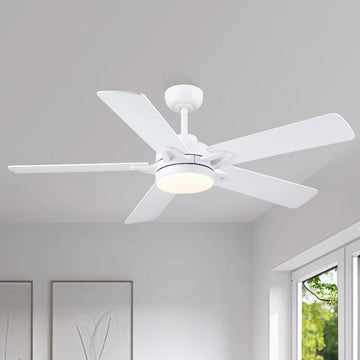 Kviflon 52 Inch Ceiling Fan with Light and Remote,Suitable for Sloped Ceiling for Living Room,Farmhouse,Bedroom