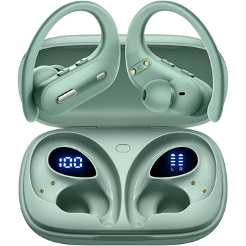 OFNEX Wireless Earbuds Bluetooth 5.3 Headphones 90 Hrs Playtime Ear buds with Wireless Charging Case Power Display Over-ear Earphones
