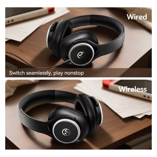 VEATOOL Hybrid ANC Over-Ear Headphones: Bluetooth 6.0, 60H Playtime, Foldable, Hi-Res Audio, Deep Bass, Built-in Mic (Travel/Office)