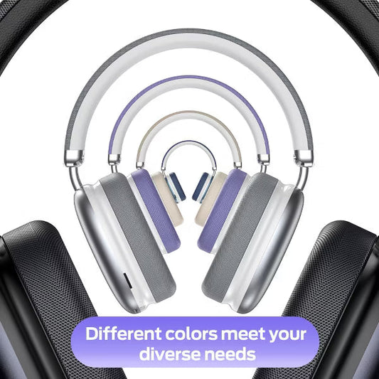 SY-BT1632 Purple Over-Ear Bluetooth Headphones: 40mm Bass Driver, Bluetooth 5.3 Dual-Mode, 40hr Battery, Comfort Fit