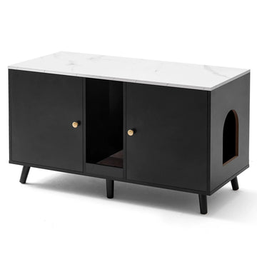 JanflyHome Cat Litter Box Enclosure, 42.5" Hidden Cat Litter Box Enclosure Furniture for Indoor, 42.5 * 19.6 * 23.8 In, Black