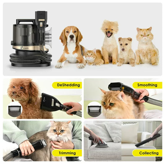 TTLIFE Pet Grooming Kit,Dog Grooming Vacuum Kit Professional,Dog Grooming Clippers with 3.5L Container
