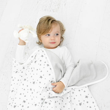 Toddler Blanket, 4 Season® Merino Wool & Organic Cotton, 52.5" x 40", Star White