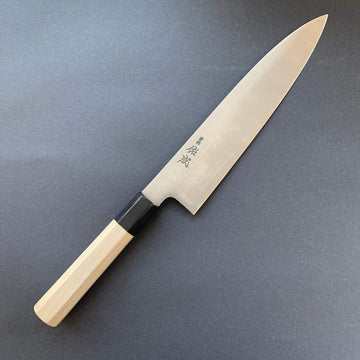 Gyuto knife, Aogami super with stainless cladding, migaki finish - Sukenari