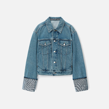 T by Alexander Wang Logo Wave Cuff Trucker Jacket - Vintage Medium