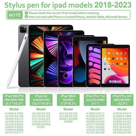 Stylus Pen for iPad,Apple Pens,IPad Pencil 2nd Generation,Smart Touch Switch,Compatible with(2018-2023) Magnetic iPad 6-10,iPad Mini 5/6,iPad Air 3-5,iPad Pro 11"/12.9"