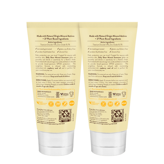 Daily Sheer for Face Fragrance Free Sunscreen Lotion SPF40 Duo