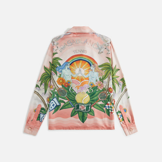 Casablanca Cuban Collar Long Sleeve Shirt - Orange