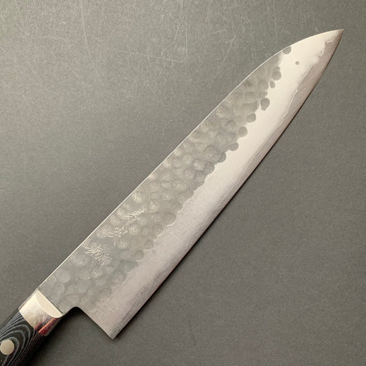 Gyuto knife, Aogami super, ss-clad, 210mm, Tsuchime and Kurouchi finish - Kato
