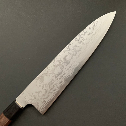 Gyuto knife, Shirogami 2 Iron Clad, Suminigashi finish- Kamo