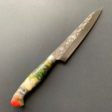 Petty Knife, SG2 Powder Steel, Western style acrylic handle, Tsuchime Finish - Yu Kurosaki