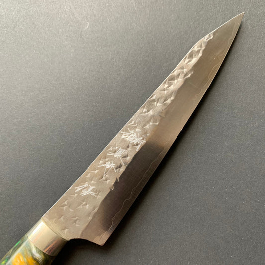 Petty Knife, SG2 Powder Steel, Western style acrylic handle, Tsuchime Finish - Yu Kurosaki