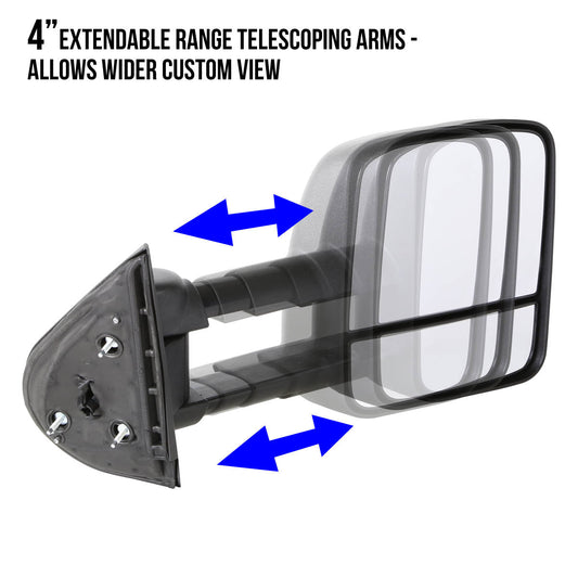 Powered Towing Mirrors (Pair)<br>88-00 Chevy GMC C/K 1500 2500 3500