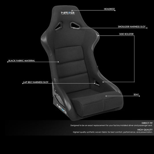 Large Size Fiberglass Fixed Back Bucket Racing Seat - FRP-301