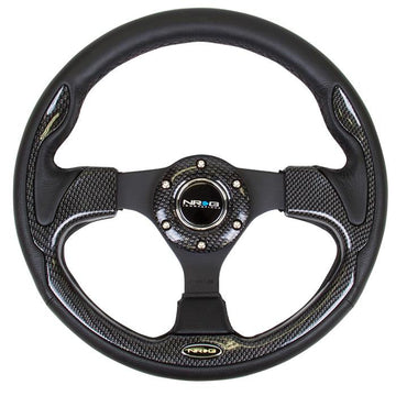 320mm Black Leather Grip Steering Wheel - RST-001CBL