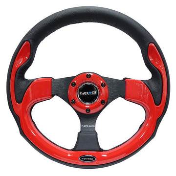320mm Black Leather Grip Steering Wheel - RST-001RD