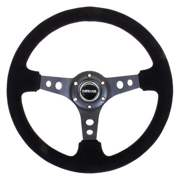 350mm 3 in. Deep Dish Suede Grip Steering Wheel - RST-006-S
