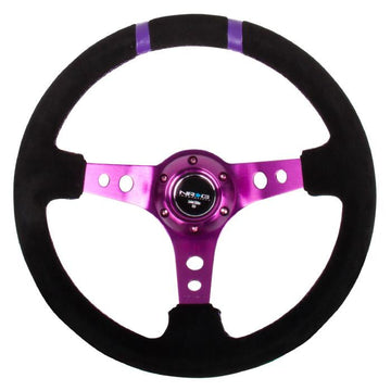 350mm 3 in. Deep Dish Suede Grip Steering Wheel - RST-016S-PP