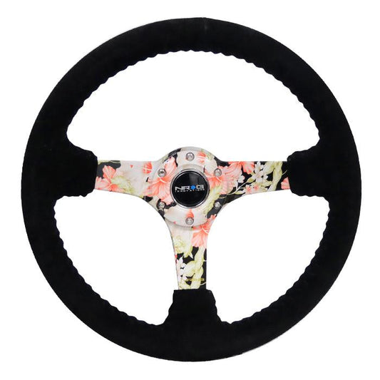 350mm 3 in. Deep Dish Suede Grip Steering Wheel - RST-036FL-S