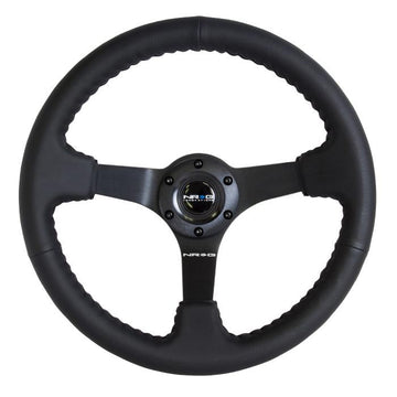 350mm 3 in. Deep Dish Leather Grip Steering Wheel - RST-036MB-R