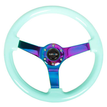 350mm 3 in. Deep Dish Mint Fresh Wood Grain Steering Wheel - RST-036MF-MC