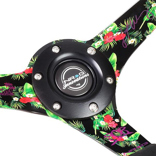 350mm 3 in. Deep Forrest Wang Signature Alcantara Steering Wheel - RST-036TROP-FW