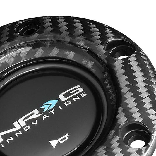 6-Bolt 70mm Spacing Steering Wheel Carbon Fiber Horn Plate+Button - STR-001BC