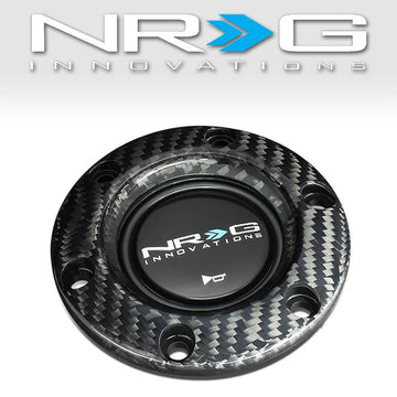 6-Bolt 70mm Spacing Steering Wheel Carbon Fiber Horn Plate+Button - STR-001BC