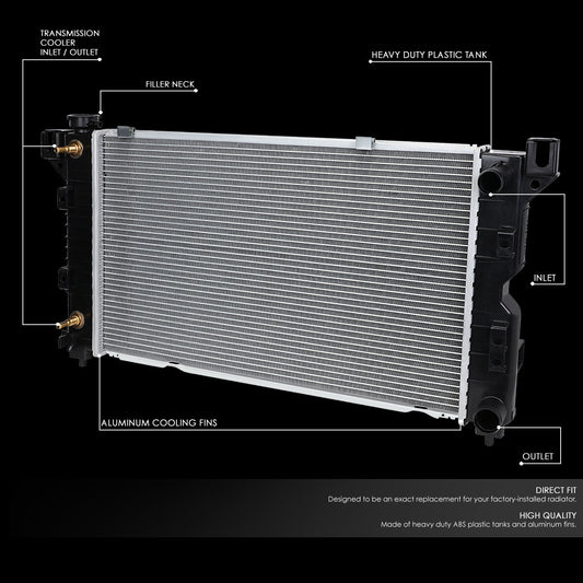 96-00 Chrysler Plymouth Grand Voyager Dodge Caravan AT Aluminum Radiator - 1850