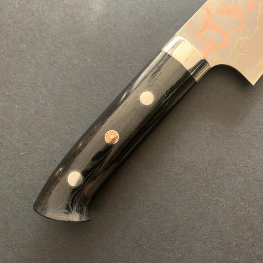 Santoku knife, Aogami 2, Stainless Clad, Damascus finish - Saji