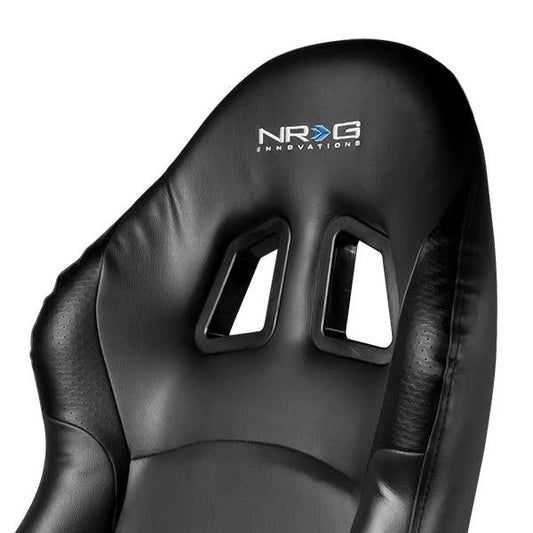 Driver Side PVC Leather Racing Seat w/Universal Slider - RS-204-PVC-BK-L