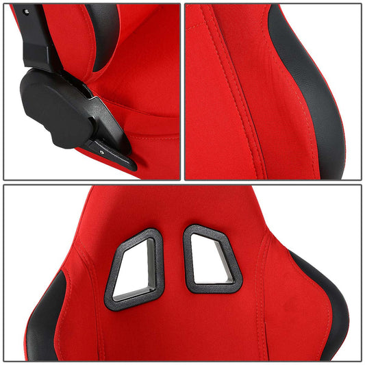 Right / Passenger Side Reclinable Fabric Cloth Racing Seat w/Universal Slider