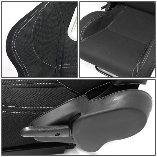 Racing Seats - Reclinable - Woven Fabric - Pair