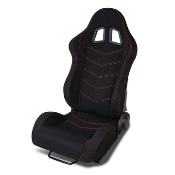 Left / Driver Side Reclinable Woven Upholstery Cloth Racing Seat w/Universal Slider