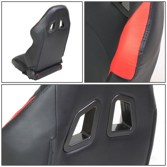 Left / Driver Side Reclinable PVC Leather Racing Seat