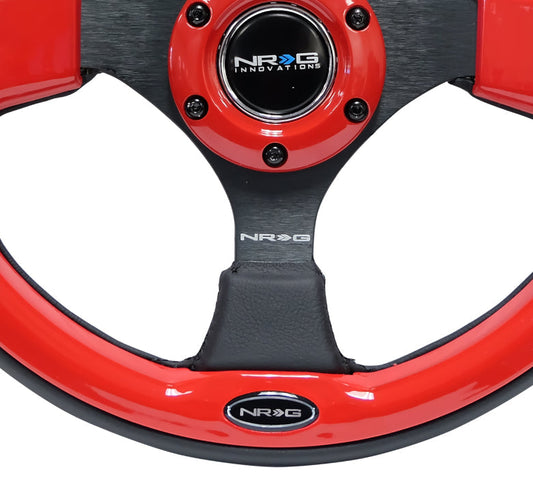 320mm Black Leather Grip Steering Wheel - RST-001RD