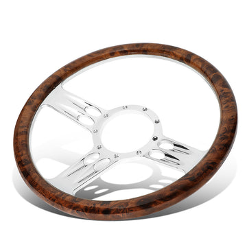 343mm 2.25 in. Deep Dish Banjo Style Wood Grain Grip Steering Wheel