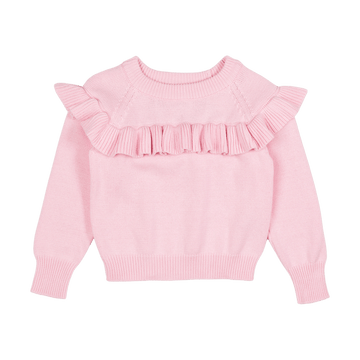 LIGHT PINK FRILL KNIT JUMPER