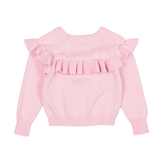 LIGHT PINK FRILL KNIT JUMPER