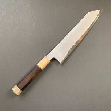 Kiritsuke Knife, Aogami 2, Wrought Iron cladding, Metal Flow range, Damascus finish - Tetsujin Hamono