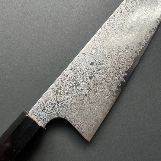 Gyuto knife, Ginsan with Stainless Steel cladding, Damascus finish, Ginyo range - Hatsukokoro