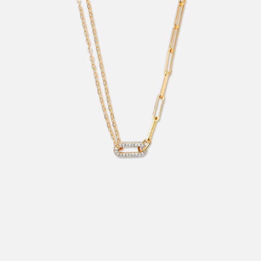 Yvonne Leon Solitaire Diamonds Link Loop Necklace